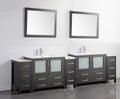 108 in. Double Sink Vanity Cabinet with Ceramic Sink & Mirror X206