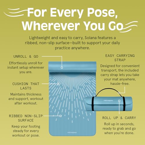 1" Thick Non Slip Yoga Mat with Nylon Carry Strap P777
