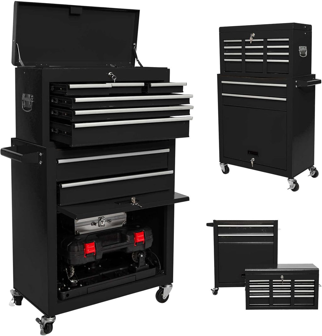 Blue 8 Drawer Rolling Tool Chest with Lock and 4 Wheels F3732