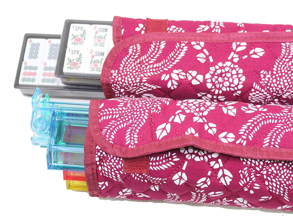 Violet Red 166 Tiles American Mahjong Set with Soft Bag S3296