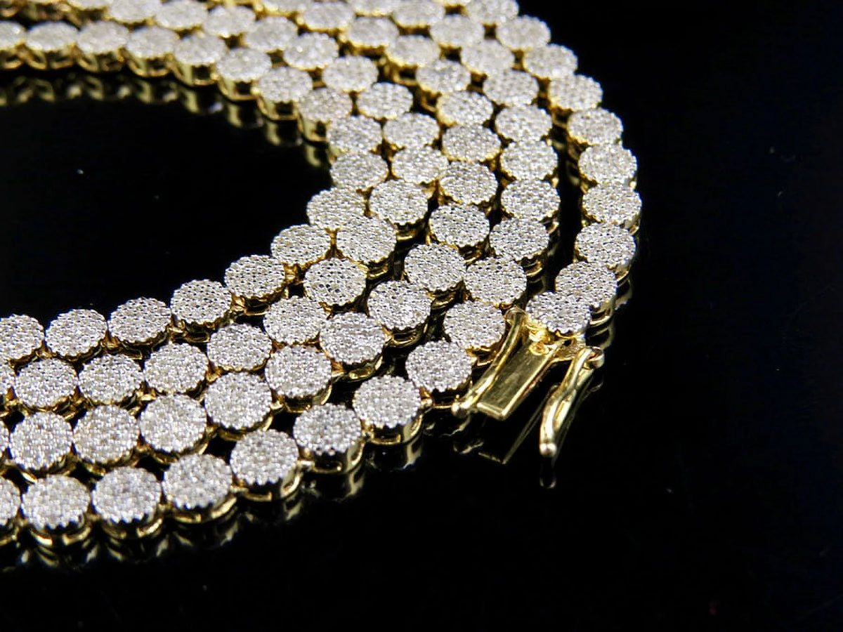 10K Yellow Gold Diamond Pave Chain Necklace D938308