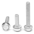 1/2 inch-13 x 1 inch Coarse Thread Grade 5 Hex Flange Screw with Serration Medium Carbon Steel Zinc Plated Pk 50 Y1311