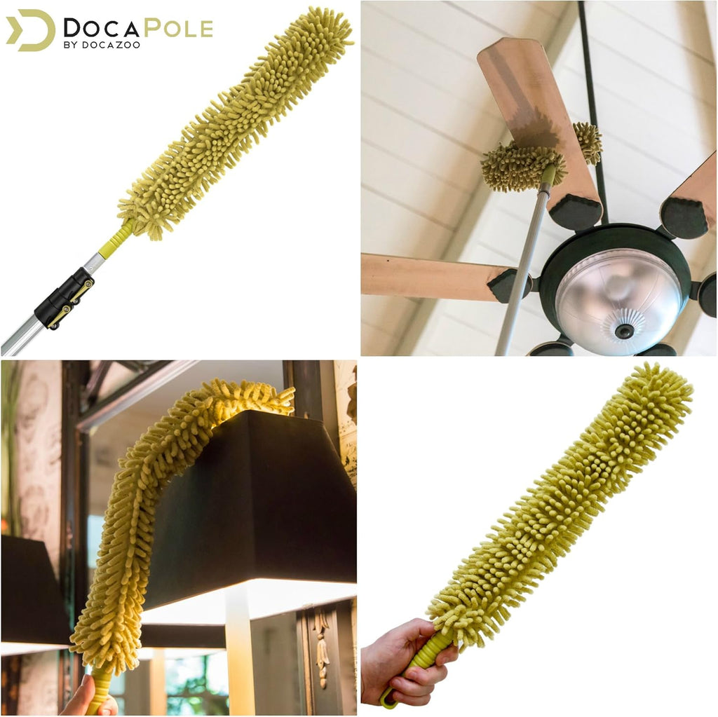 Cleaning Kit with 5-12 Foot Telescoping Extension Pole, Window Squeegee & Washer, 3 Dusting Attachments I47634