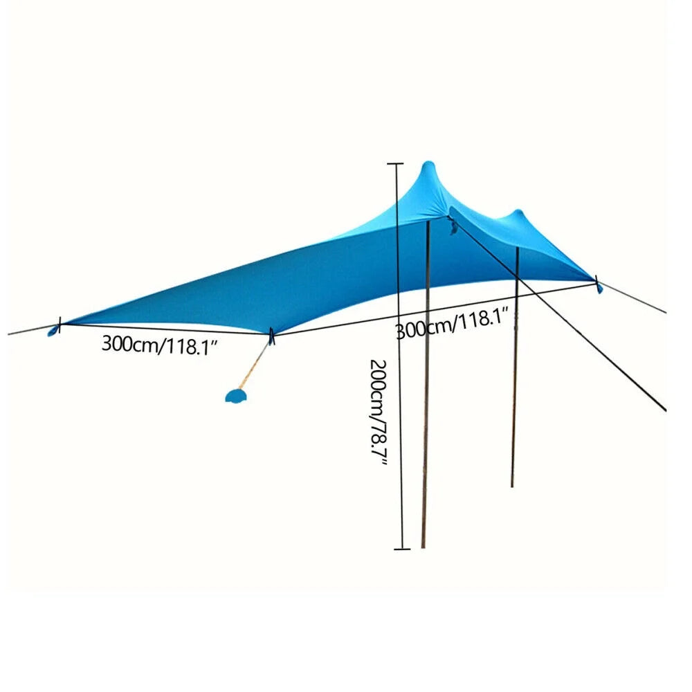 10 x 10 ft Pop Up Beach Canopy Tent with Stability Poles O250110