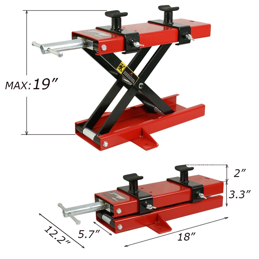 1100 lbs Red Black Motorcycle Jack Lift Stand G9082