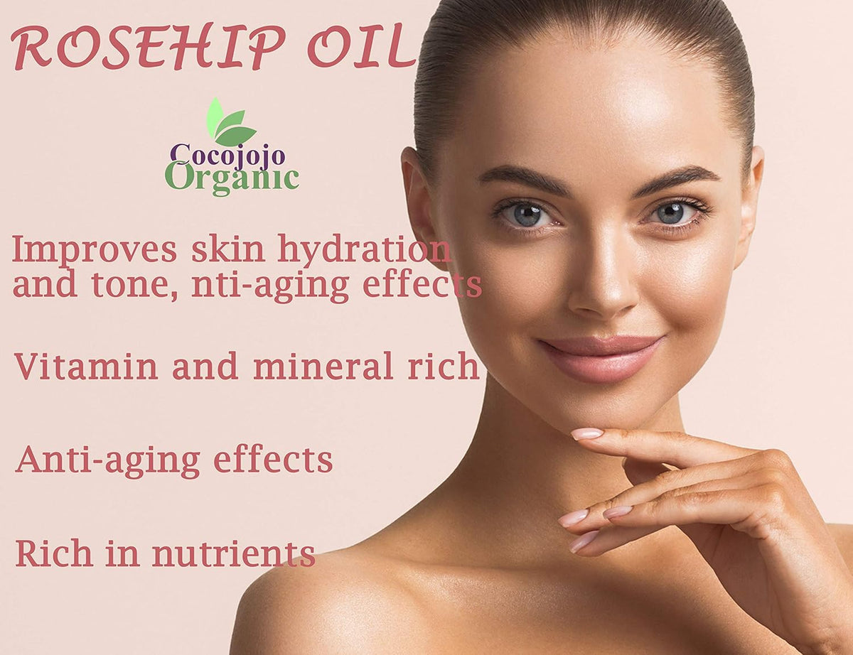 100% Pure Unrefined Cold Pressed Rosehip Oil - 16 Oz V4591