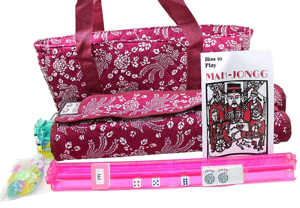 Violet Red 166 Tiles American Mahjong Set with Soft Bag S3296