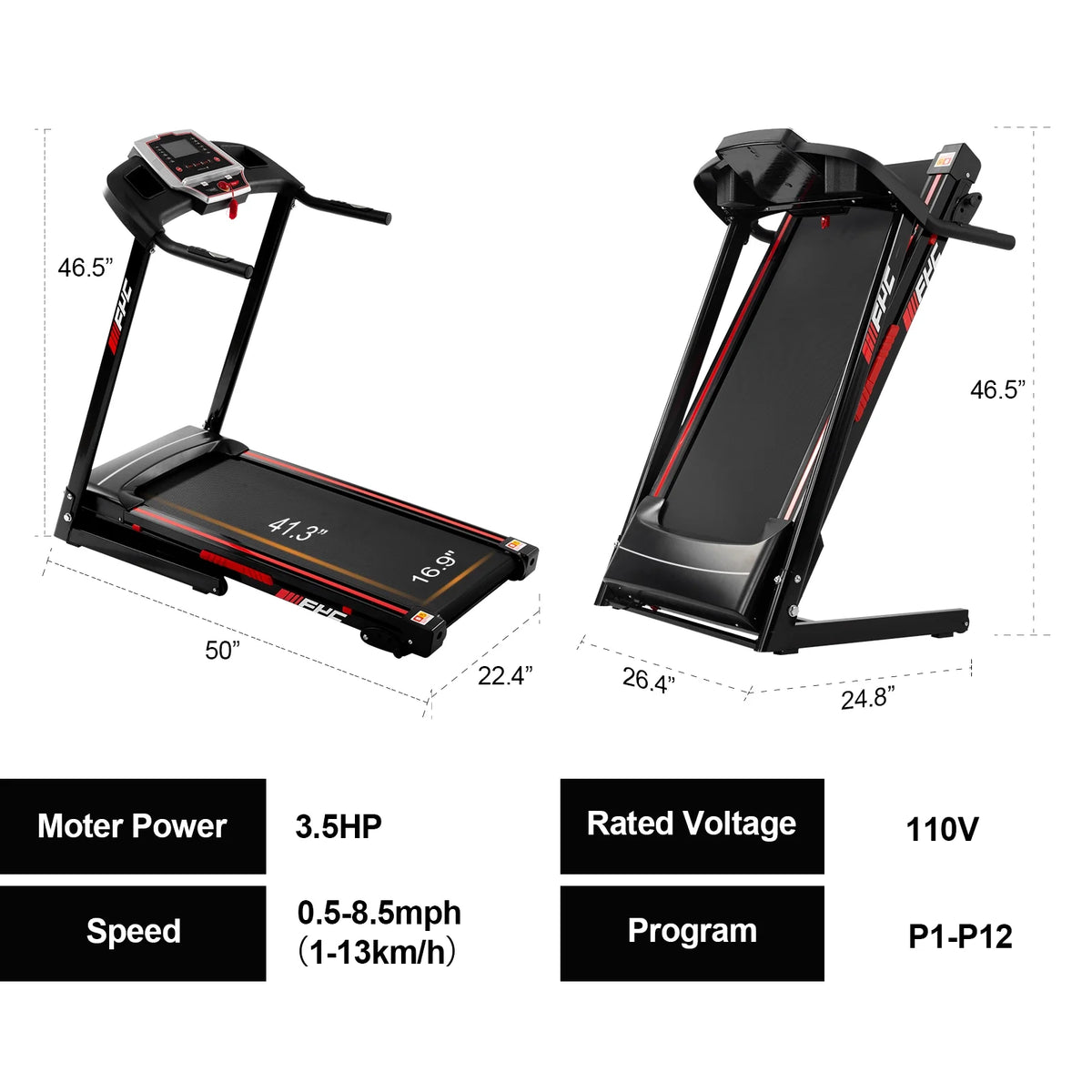 Folding Electric Treadmill with Incline A1020