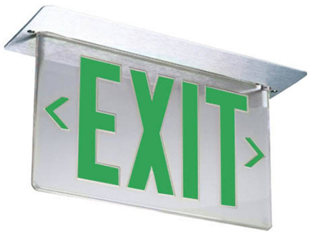 Green Letter Double Face Exit Sign V611744