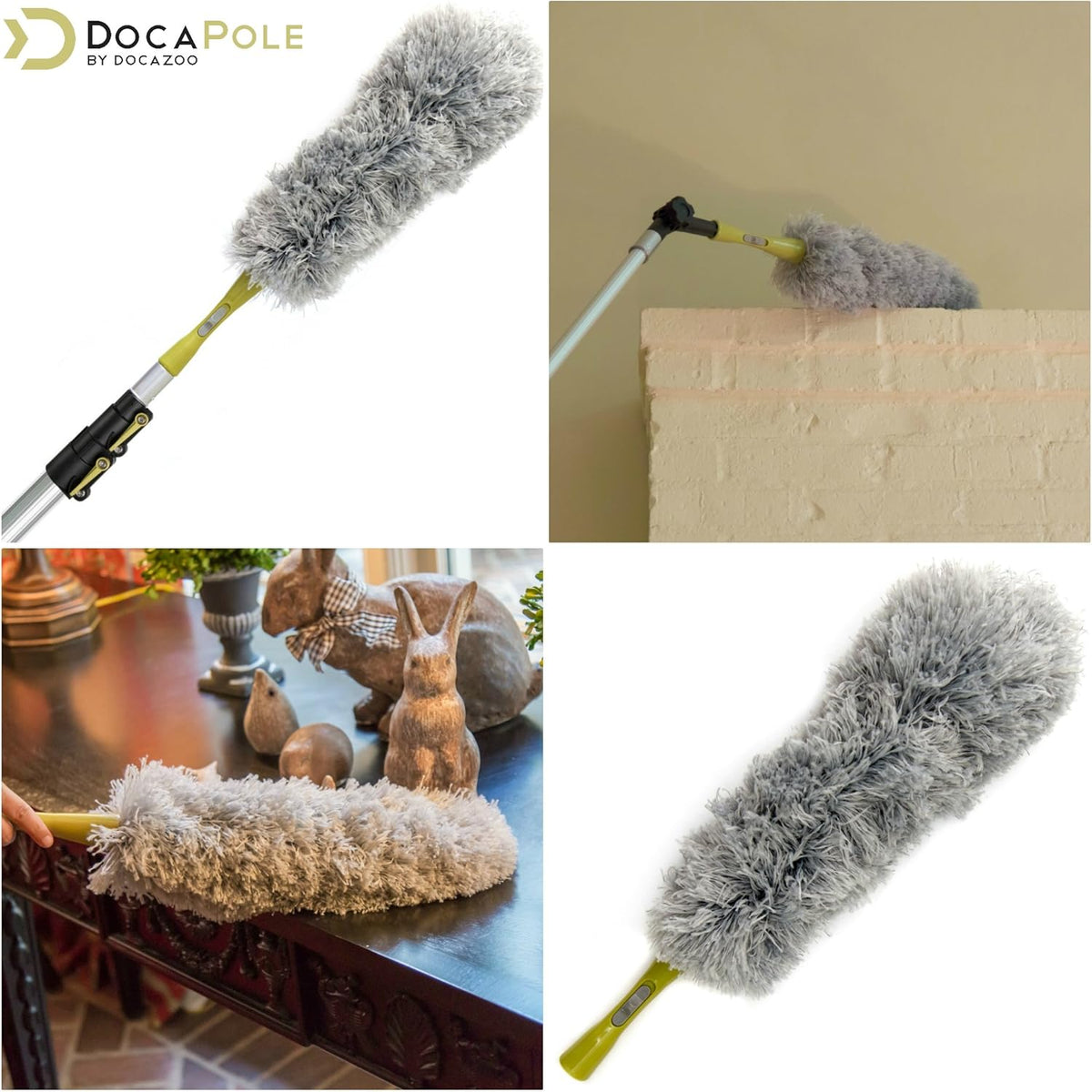 Cleaning Kit with 5-12 Foot Telescoping Extension Pole, Window Squeegee & Washer, 3 Dusting Attachments I47634