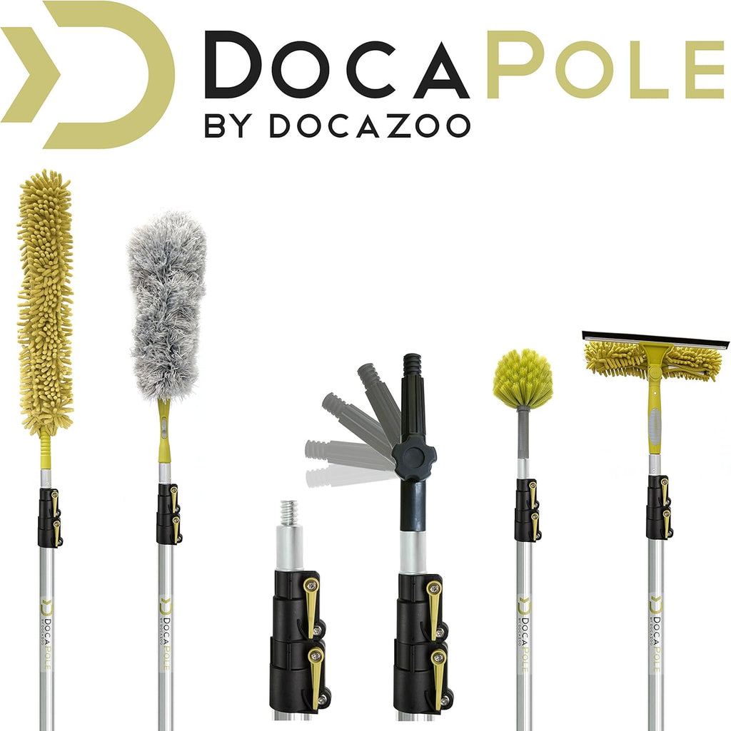 Cleaning Kit with 5-12 Foot Telescoping Extension Pole, Window Squeegee & Washer, 3 Dusting Attachments I47634