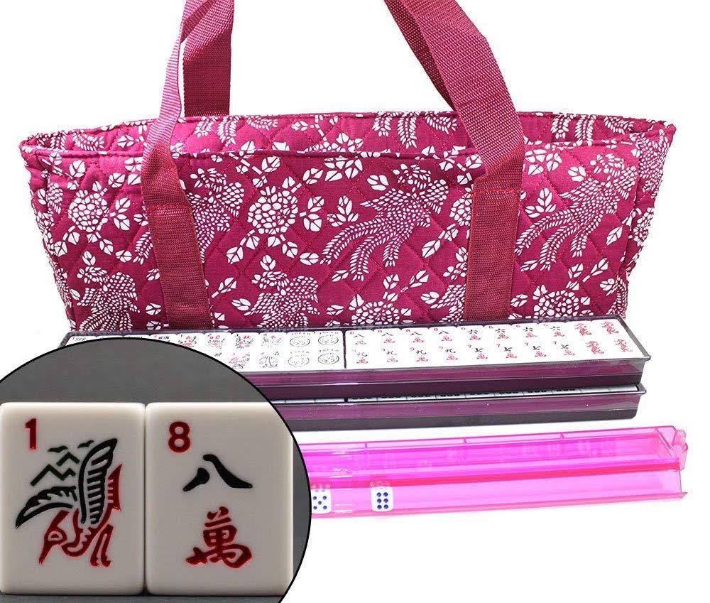 Violet Red 166 Tiles American Mahjong Set with Soft Bag S3296