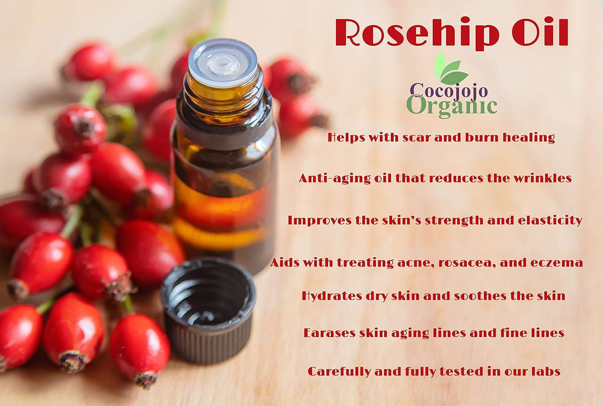 100% Pure Unrefined Cold Pressed Rosehip Oil - 16 Oz V4591