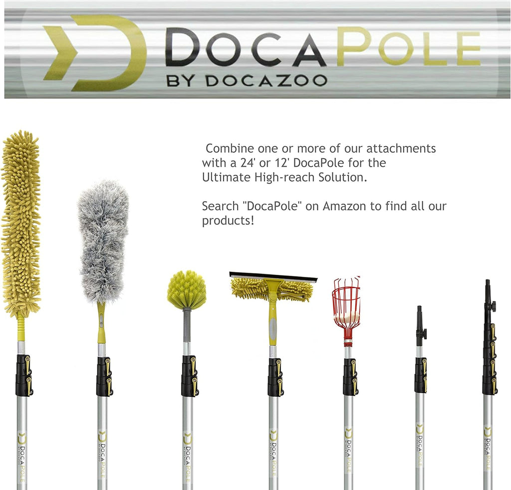Cleaning Kit with 5-12 Foot Telescoping Extension Pole, Window Squeegee & Washer, 3 Dusting Attachments I47634