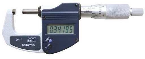 0 to 1/0 to 25.4mm Micrometer with Ratchet Stop and Case D3742