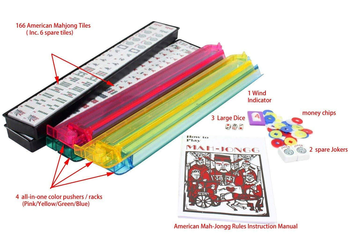 Violet Red 166 Tiles American Mahjong Set with Soft Bag S3296
