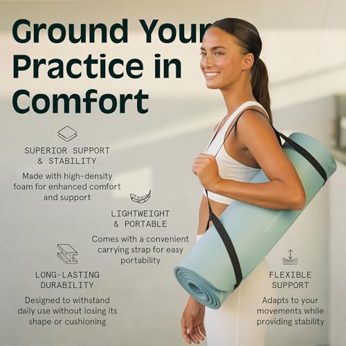 1" Thick Non Slip Yoga Mat with Nylon Carry Strap P777