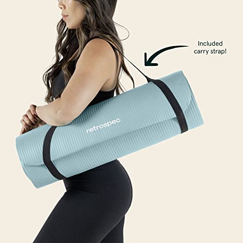 1" Thick Non Slip Yoga Mat with Nylon Carry Strap P777