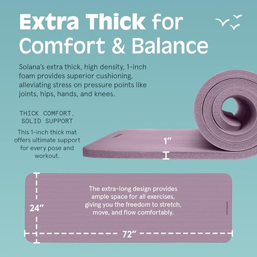 1" Thick Non Slip Yoga Mat with Nylon Carry Strap P777
