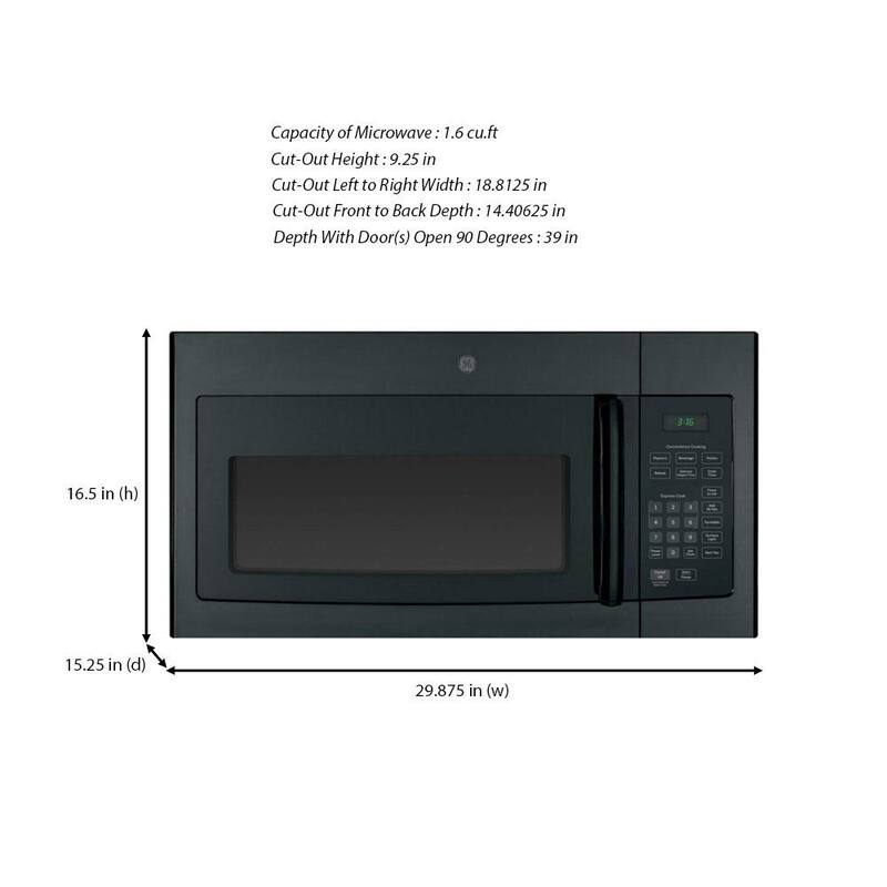 1.6 cu. ft. Over-the-Range Microwave in Black U181