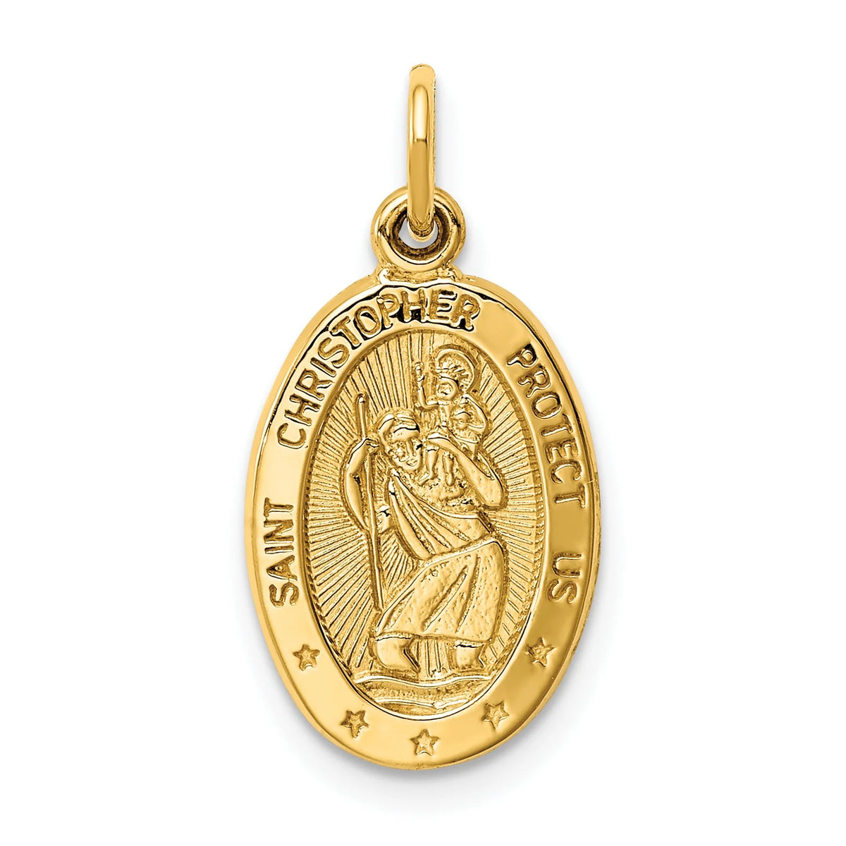 10K Yellow Gold Saint Christopher Medal Pendant Charm K41828